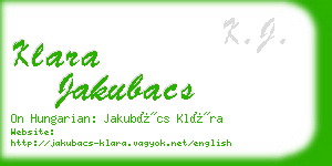 klara jakubacs business card